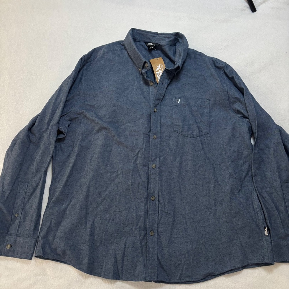 Eddie Bauer Eddies Field Flannel Shirt Mens 2XL Blue Indigo Long Sleeve NWT
